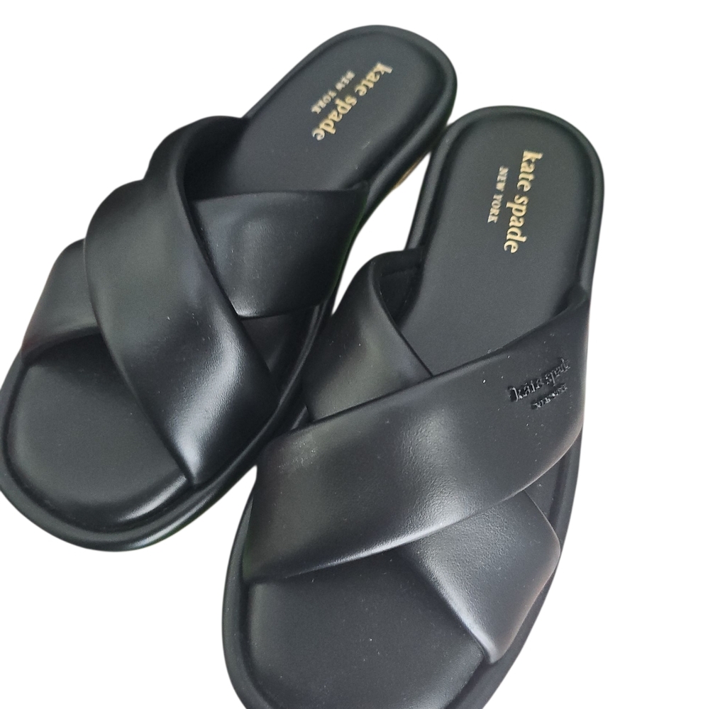 kate spade Black Crisscross Sandals